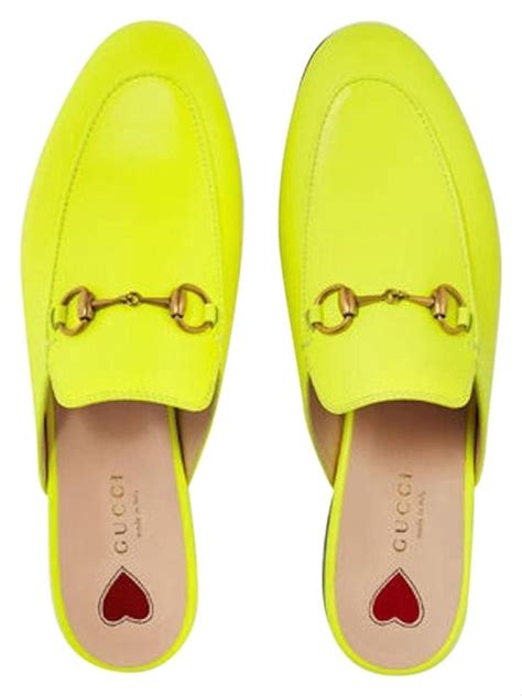 neon yellow gucci loafers|Gucci slip on loafers.